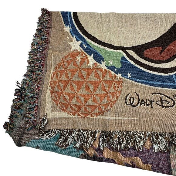 Disney Walt Disney World "Mickey" Multi Color 100% Cotton Tapestry Throw - Picture 4 of 9